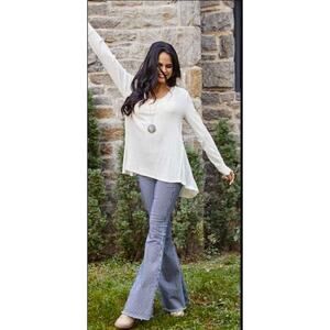 Altard State Livingston Striped High Rise  Flare Pants Jeans Sz7